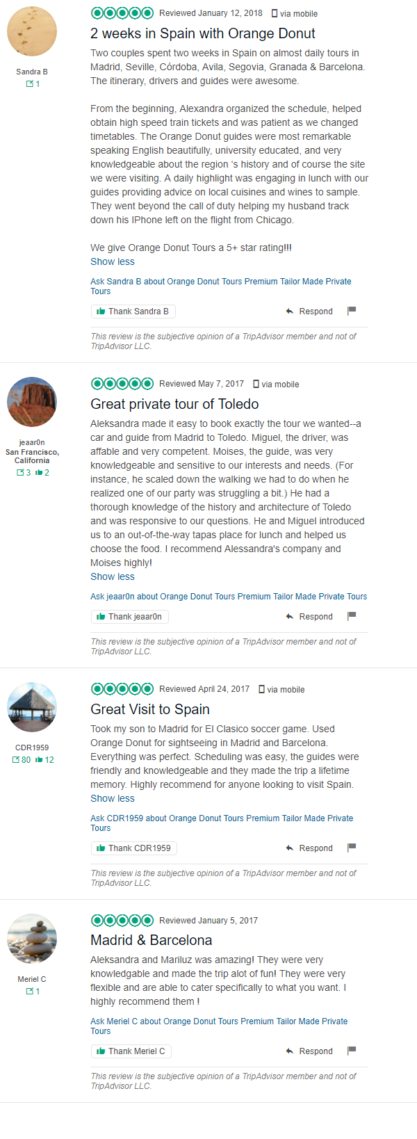 Private Tour Review from TripAdvisor